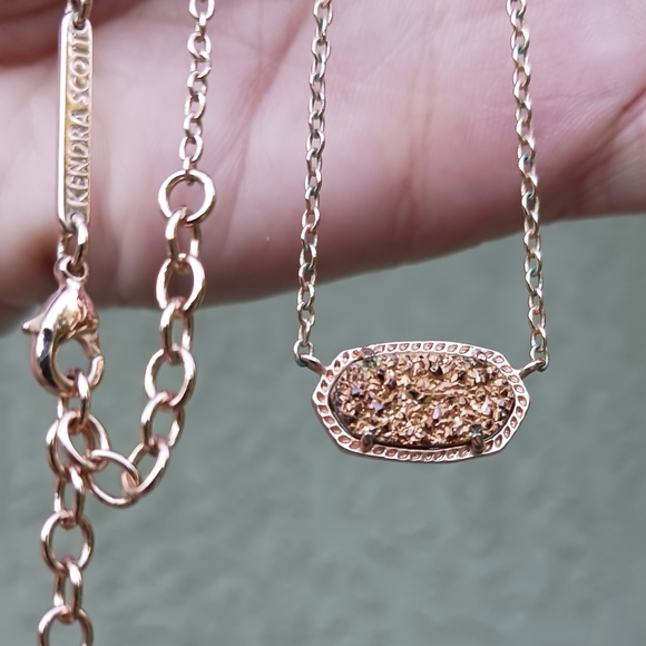 Kendra Scott Rose Gold Elisa Rose Gold Drusy Necklace - Picture 14 of 14